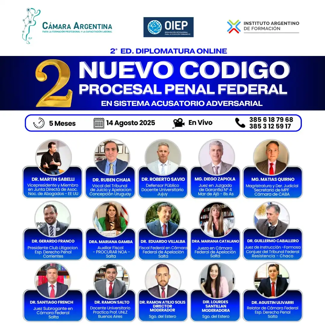 2° ED. DIPLOMATURA - NUEVO CÓDIGO PROCESAL PENAL FEDERAL -SISTEMA ACUSATORIO ADVERSARIAL