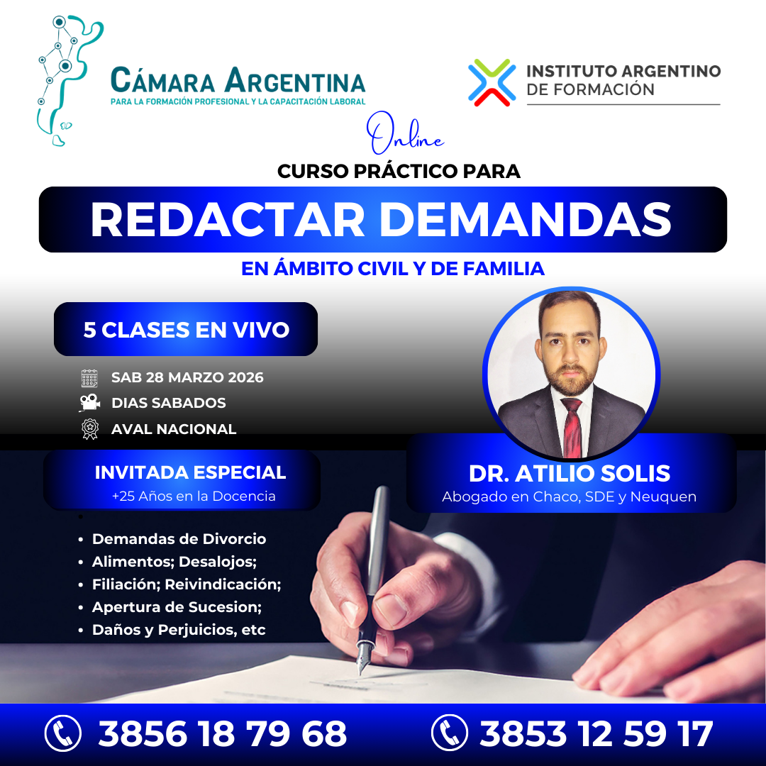 CURSO PRÁCTICO PARA REDACTAR DEMANDA - ÁMBITO CIVIL Y DE FAMILIA