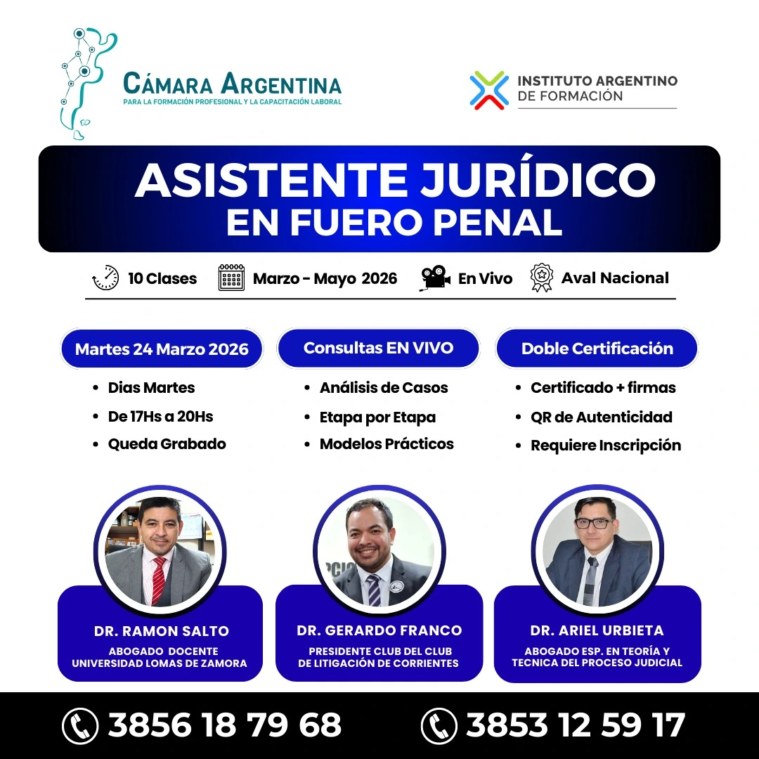 CURSO ONLINE – ASISTENTE JURÍDICO EN FUERO PENAL